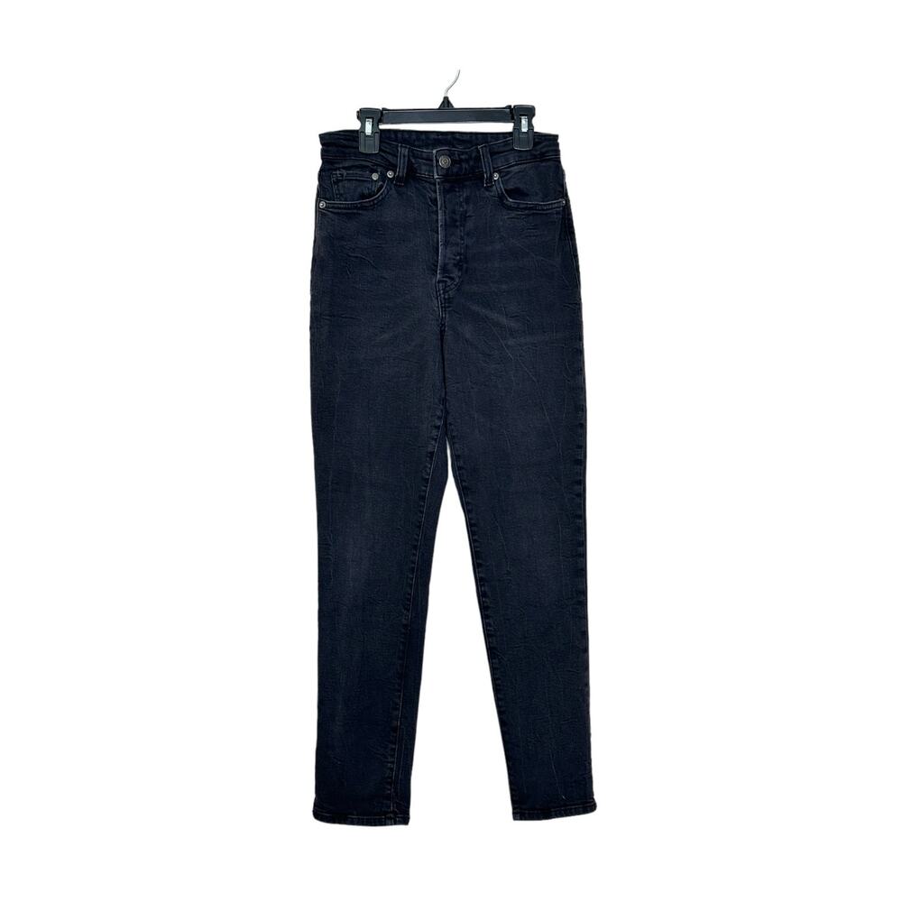 H&M black high waist button closure mom jeans size 4